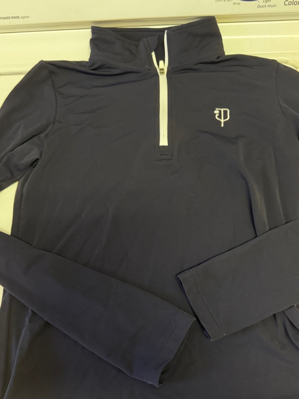 J Pritchard Navy blue Quarter-Zip Pullover with White Zip and Logo regatta